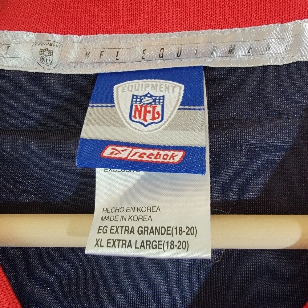 Original NFL Reebok Texans Kasper Jersey T-Shirt Sz XL Blue Red Short Sleeve - Picture 8 of 12